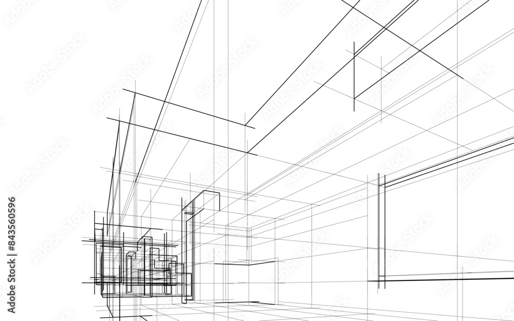 architectural drawing 3d vector illustration architectural drawing 3d vector illustration