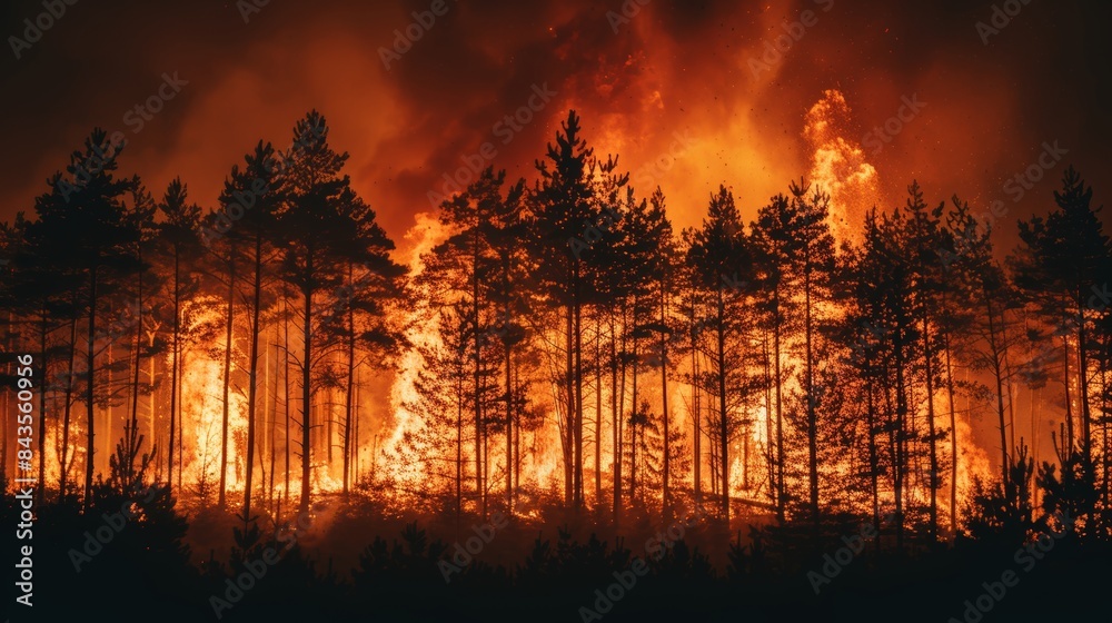 Impending chaos forest fire, volcano eruption, and thunderstorms in nature disasters Impending chaos forest fire, volcano eruption, and thunderstorms in nature disasters
