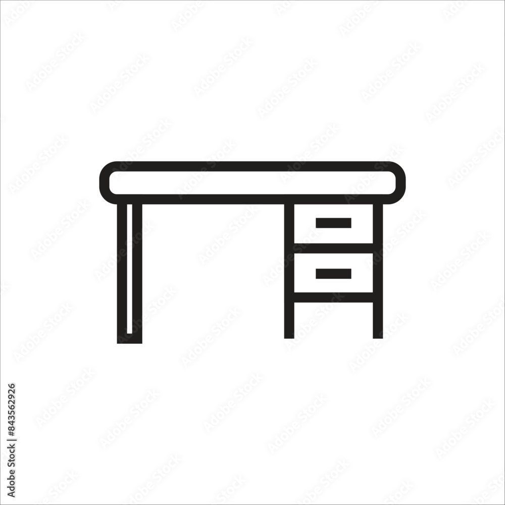 school table vector icon line template school table vector icon line template