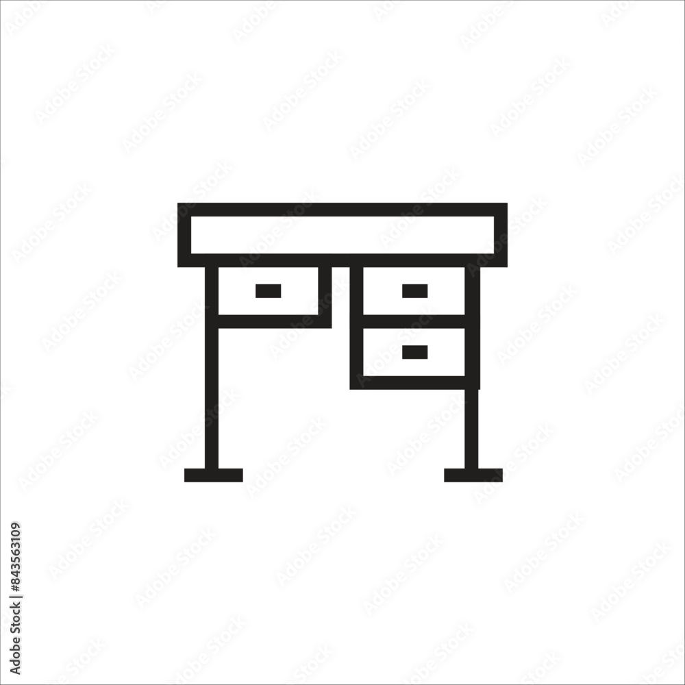 school table vector icon line template school table vector icon line template