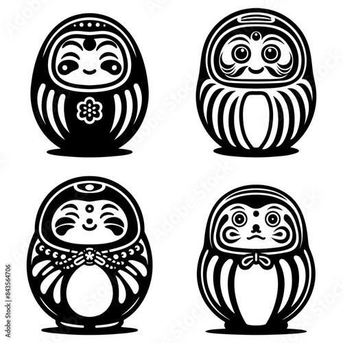 Japan Daruma Doll Illustration.