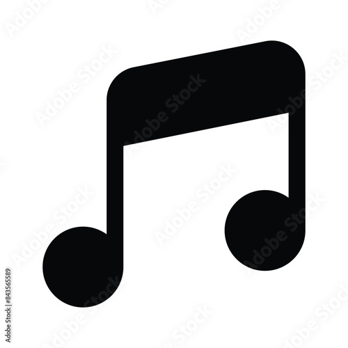 Music note, song, melody or tune vector icon for musical apps and websites, trendy design