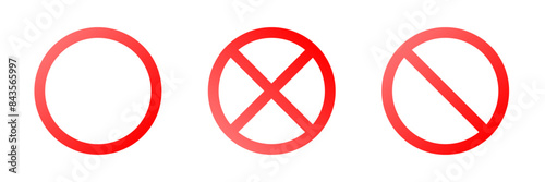 Stop Set Sign Icons. Prohibitory Icon Sign. Flat style. Vector icons.