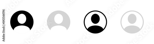 Profile Icon Set Icons. Linear, Silhouette and Flat style. Vector icons.