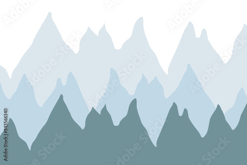 Mountain Banner. Mountains reaching into the sky. Flat style. Vector icons.