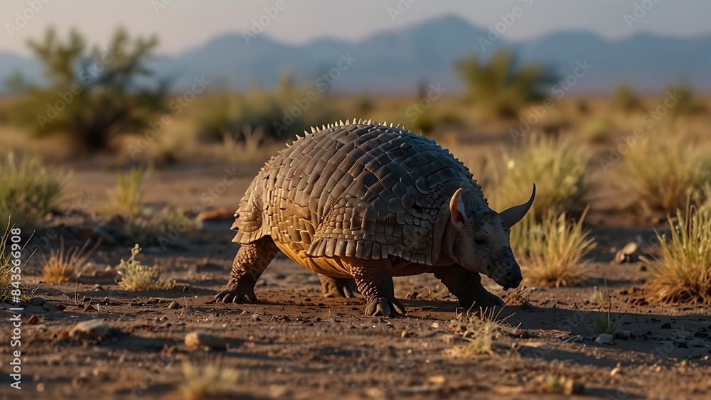 Obraz premium Exploring the Savanna: The Large Armadillos