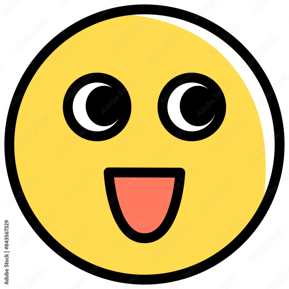 Expressive emoji icon of looking right and smiling. Vector illustration isolated on a transparent background. Expressive emoji icon of looking right and smiling. Vector illustration isolated on a transparent background.