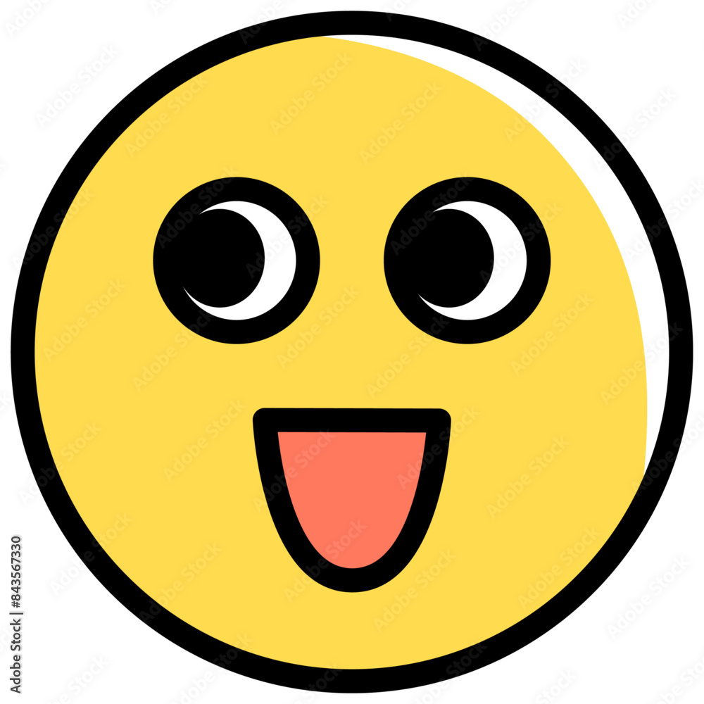 Expressive emoji icon of looking left and smiling. Vector illustration isolated on a transparent background. Expressive emoji icon of looking left and smiling. Vector illustration isolated on a transparent background.