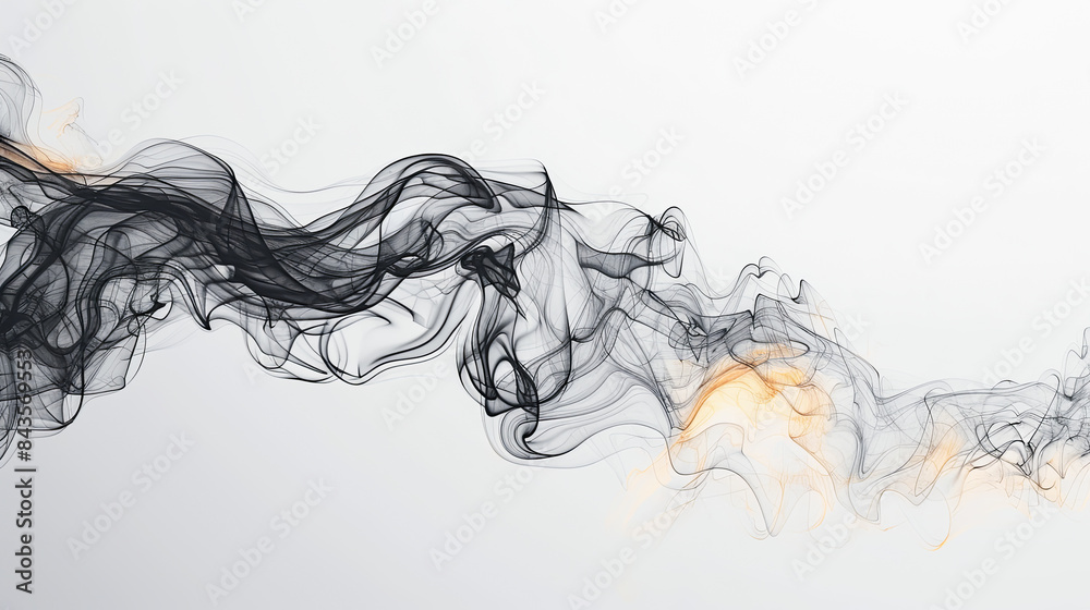 Fototapeta premium Abstract smoke moves on a white background. Texture. Design element.