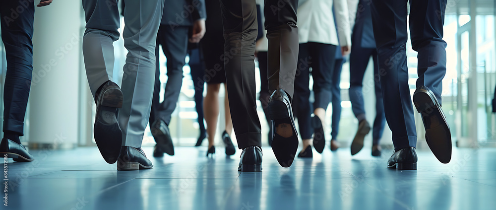 group of business people walking side side wearing suit shoe black sol ...