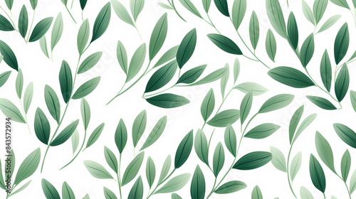 Wallpaper Mural Green plant and leafs pattern. Pencil, hand drawn natural illustration. Simple organic plants design. Botany vintage graphic art. 4k wallpaper, background. Simple, minimal, clean design. Torontodigital.ca