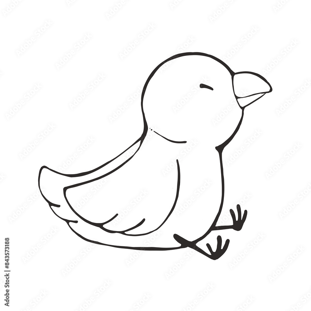 座っている鳥(白黒) 座っている鳥(白黒)