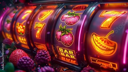 Casino Slot Machine Illustration © JK
