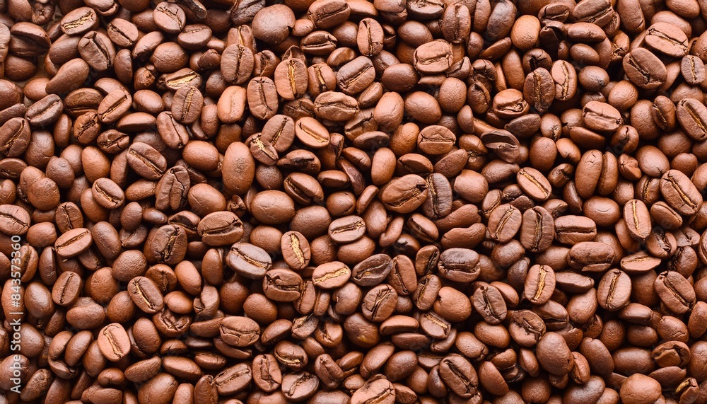 Top view background of aromatic brown coffee beans scattered on surface Top view background of aromatic brown coffee beans scattered on surface