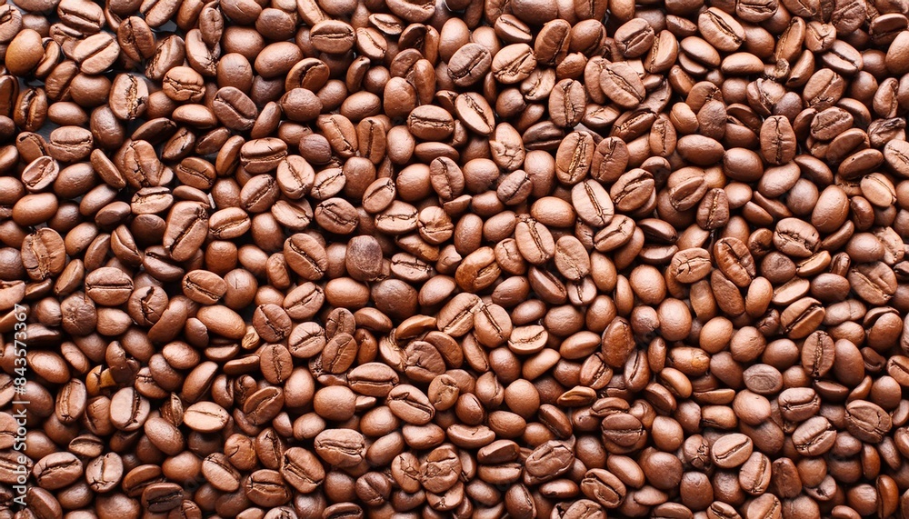 Top view background of aromatic brown coffee beans scattered on surface Top view background of aromatic brown coffee beans scattered on surface