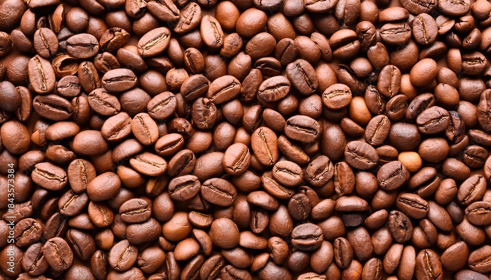 Top view background of aromatic brown coffee beans scattered on surface Top view background of aromatic brown coffee beans scattered on surface