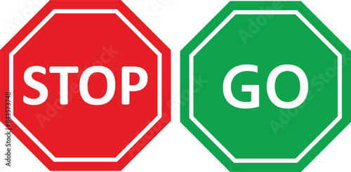stop sign go sign illustration vector
