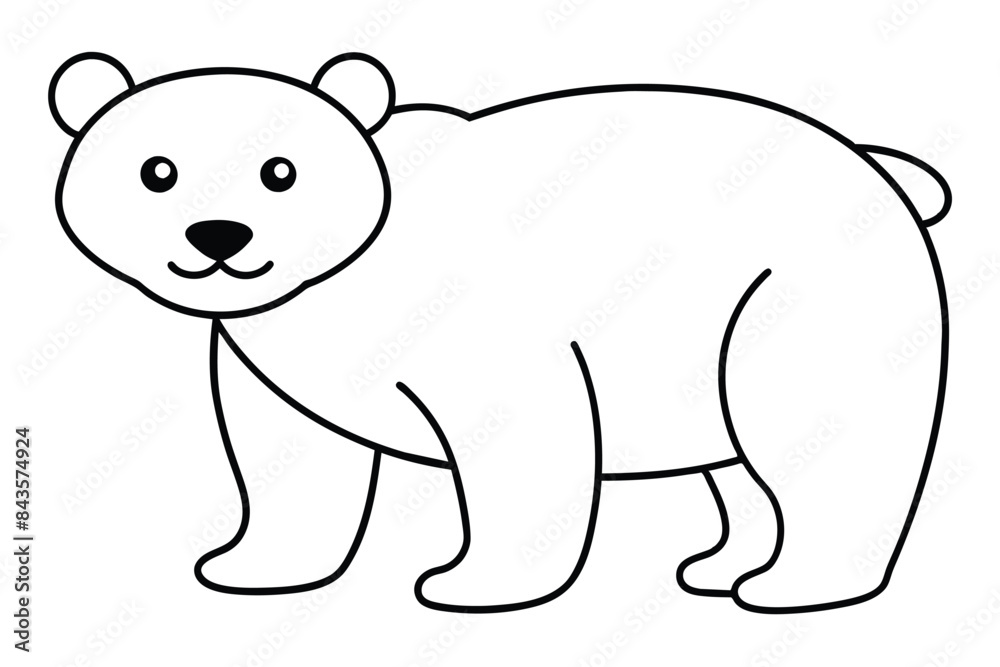 Cute bear line art vector illustration Cute bear line art vector illustration