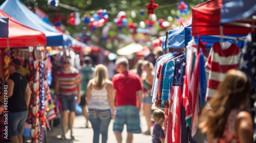Wallpaper Mural People enjoy a vibrant outdoor market filled with colorful tents and festive decorations on a sunny day. Torontodigital.ca