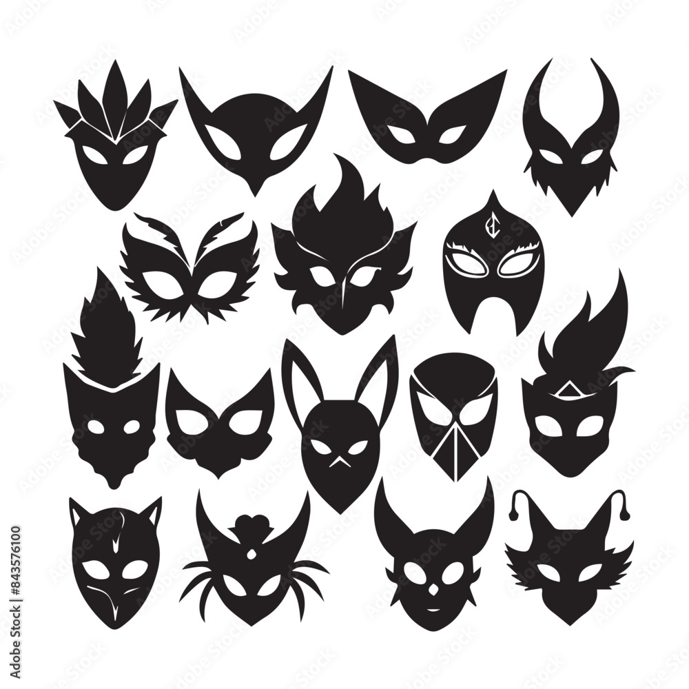 Vector black and white mask illustration Vector black and white mask illustration