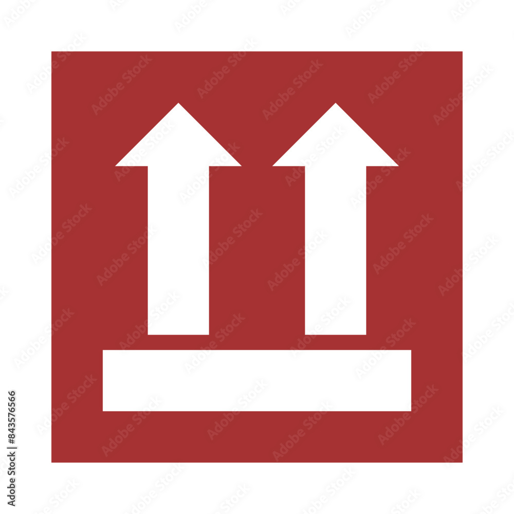Fototapeta premium This Way Up Arrows Red Square