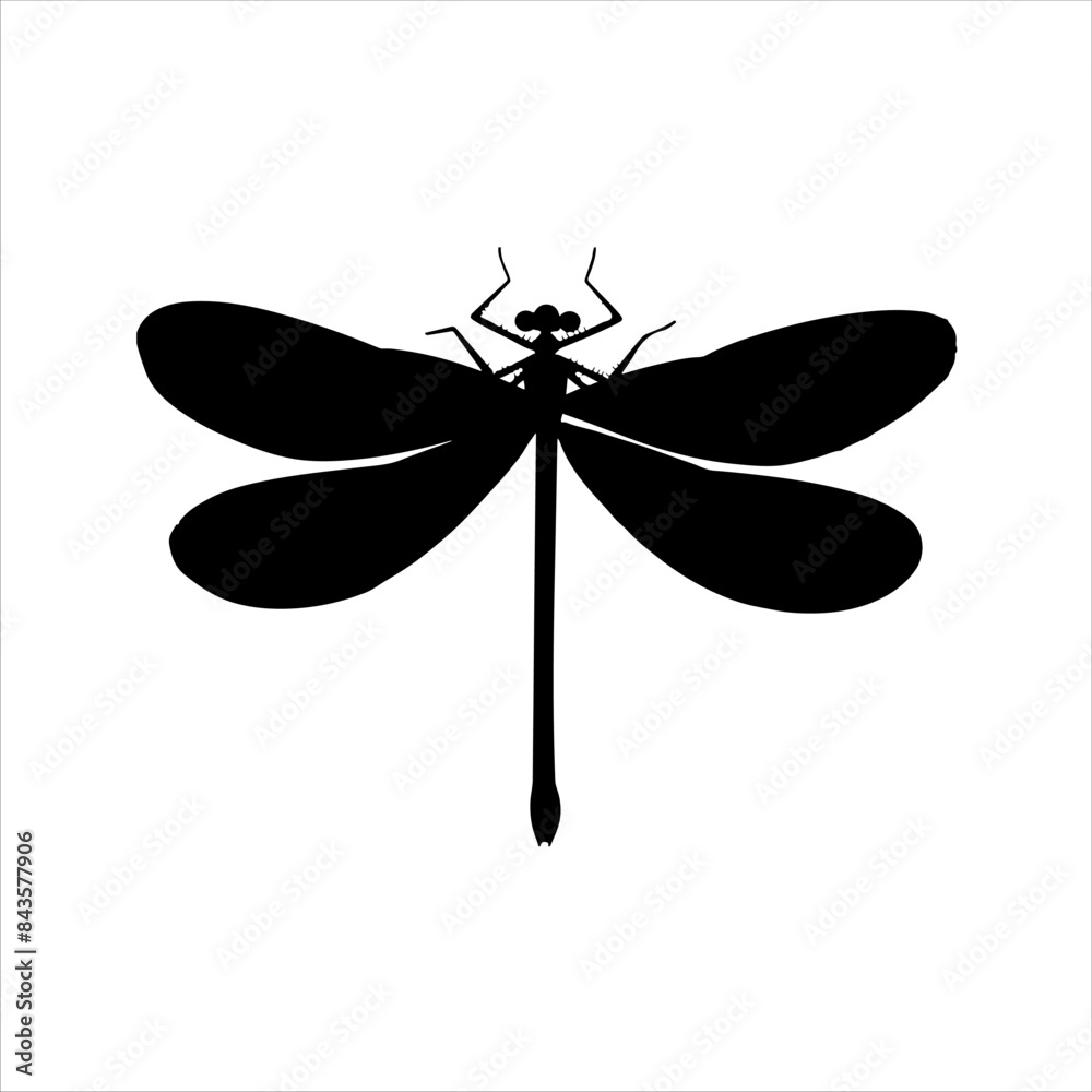 Top view dragonfly silhouette isolated on white background. Dragonfly icon vector illustration design. Top view dragonfly silhouette isolated on white background. Dragonfly icon vector illustration design.