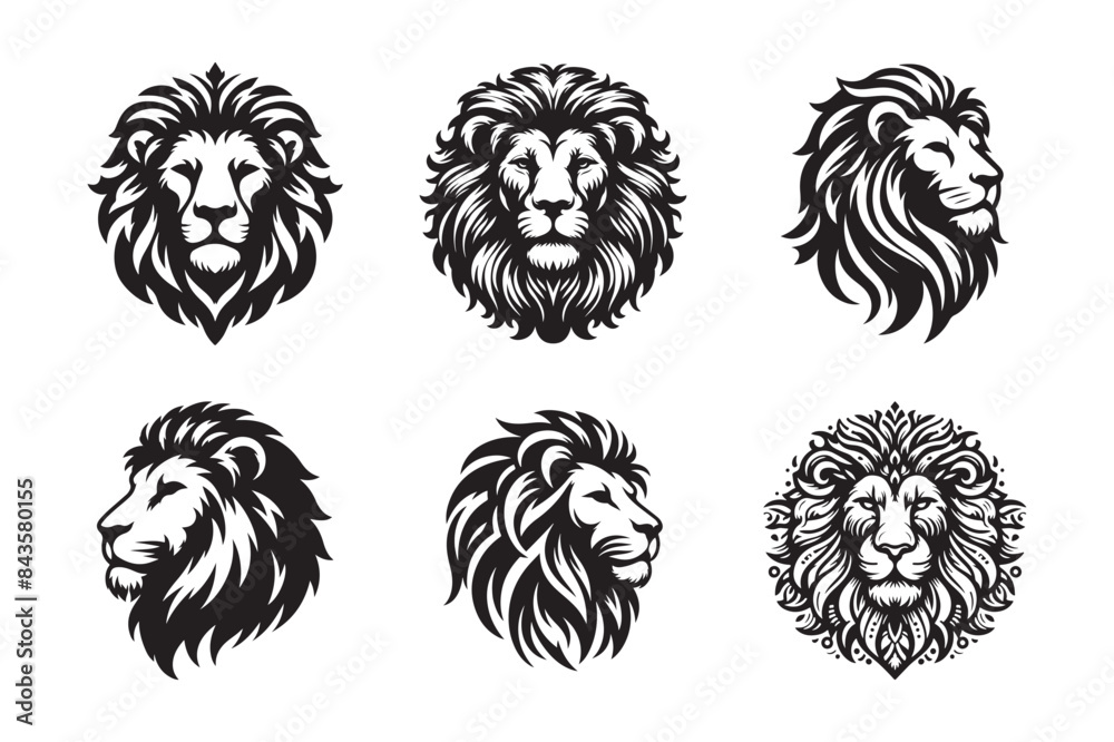 Lion head silhouette vector art illustration Lion head silhouette vector art illustration