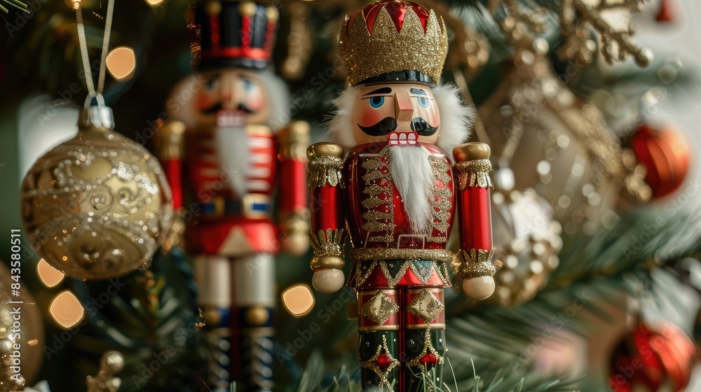 Nutcracker and Christmas tree ornaments pattern Nutcracker and Christmas tree ornaments pattern