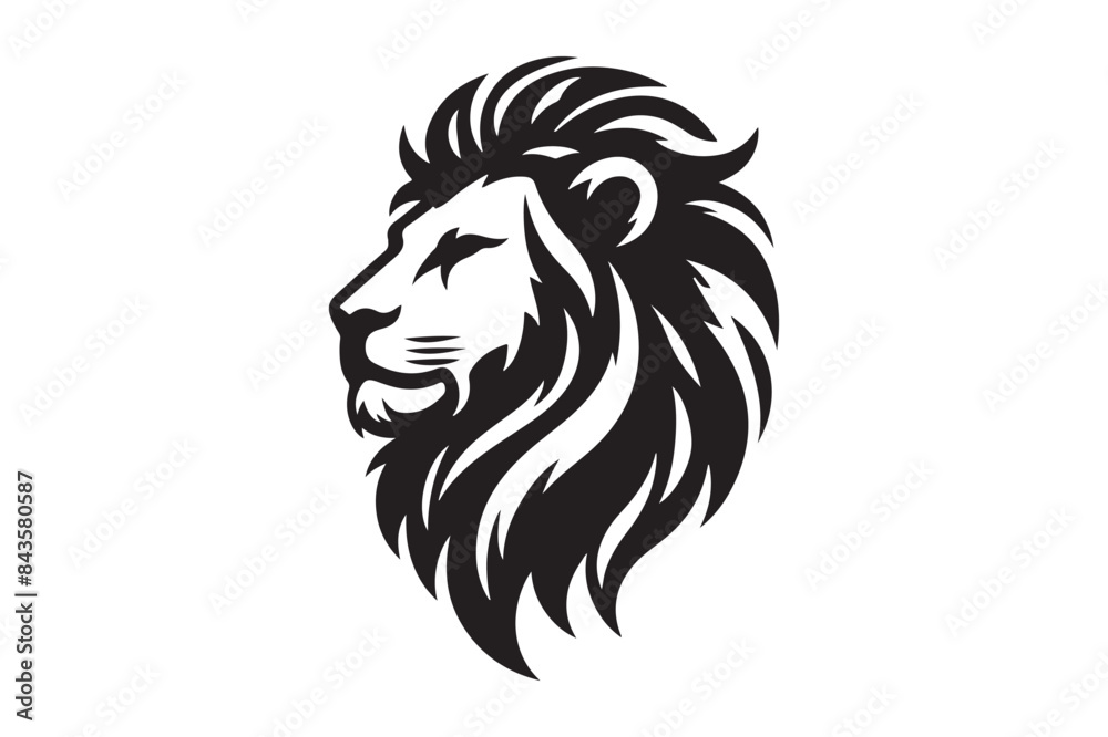 Lion head silhouette vector art illustration Lion head silhouette vector art illustration