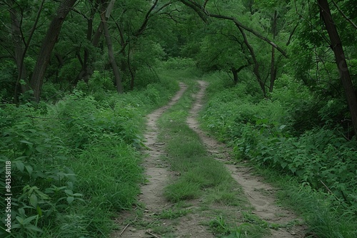 Embarking on tranquil hiking trails amidst the lush and vibrant forest landscape