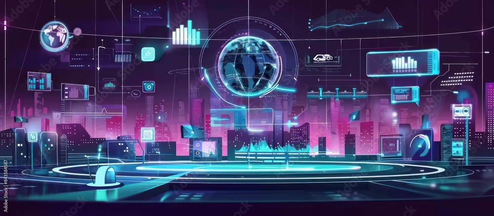 Futuristic dashboard of business analytics tools, system work with data, analytical processing, intellectual analysis of financial statistics Futuristic dashboard of business analytics tools, system work with data, analytical processing, intellectual analysis of financial statistics
