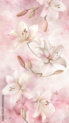 Cute white tiny lily flower backgrounds blossom.