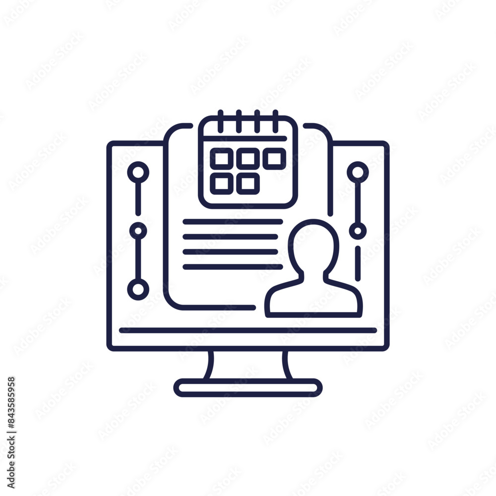 schedule, personal planner icon, line vector schedule, personal planner icon, line vector