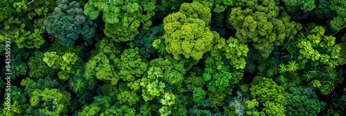 Aerial view of forest canopy sequestering co2  green trees for carbon neutrality and zero emissions