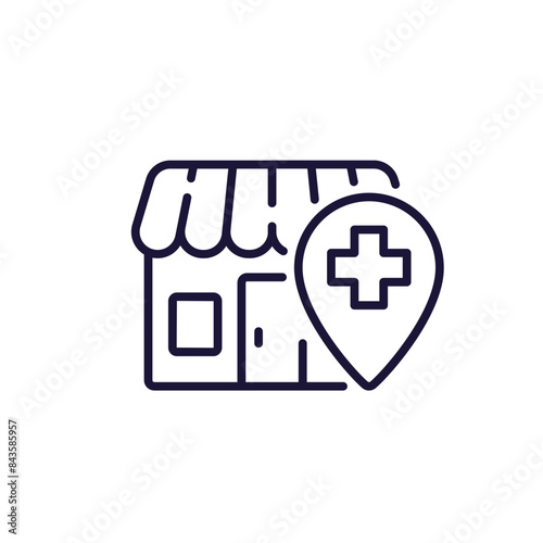 Pharmacy, drugstore icon, line vector