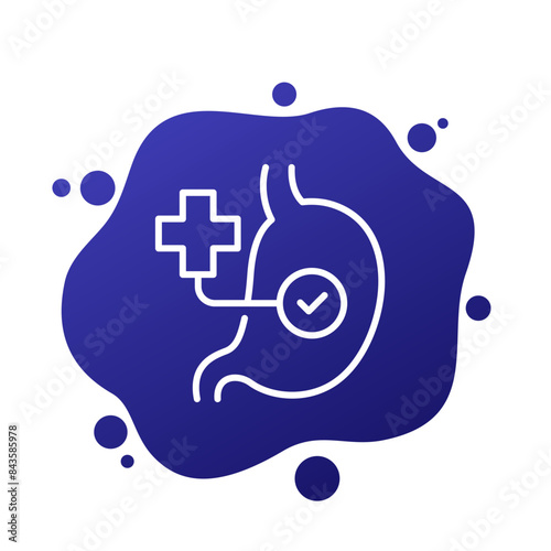 stomach health line icon, vector
