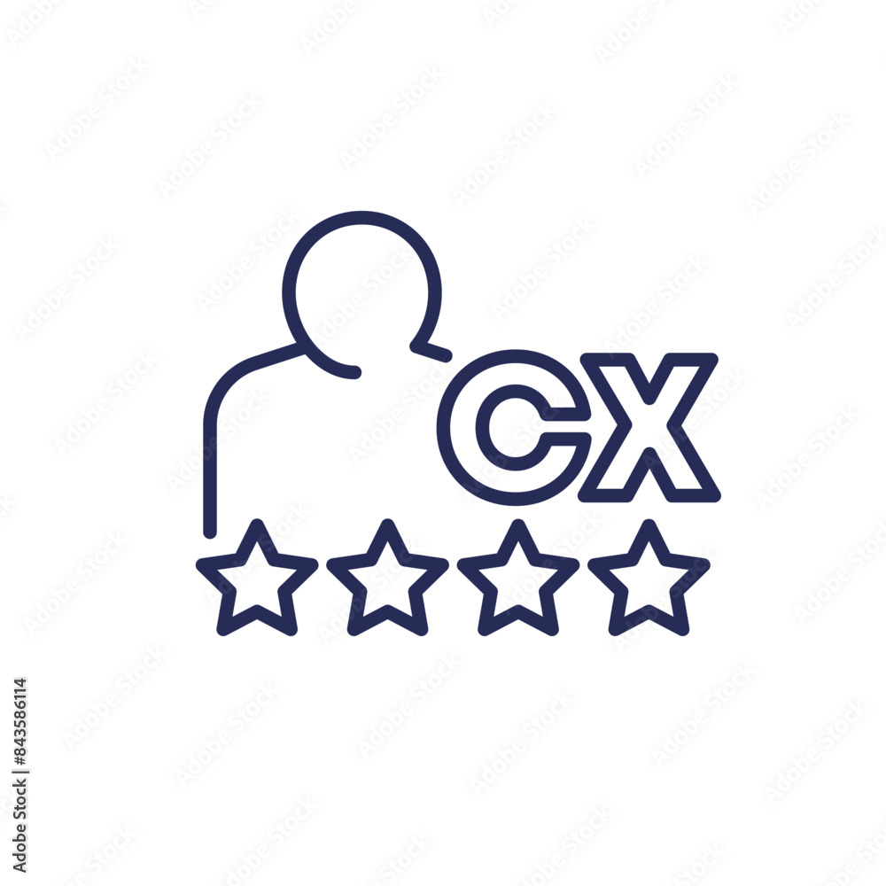 CX, Customer experience line icon CX, Customer experience line icon