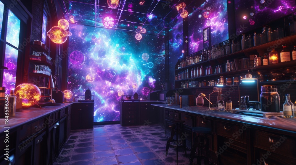 An image of a virtual culinary laboratory, where a neural network helps analyze chemical reactions and create new flavor combinations against the backdrop of bright digital projections ::3 dangerous An image of a virtual culinary laboratory, where a neural network helps analyze chemical reactions and create new flavor combinations against the backdrop of bright digital projections ::3 dangerous