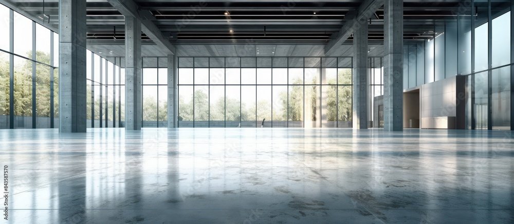 Fototapeta premium spacious empty building with cement floors