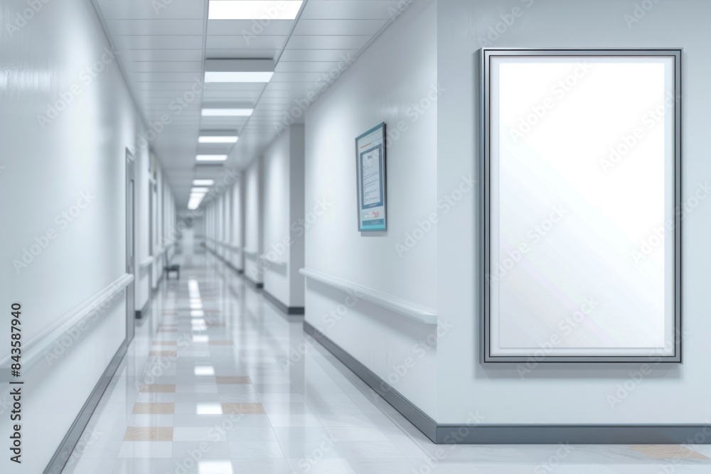 Fototapeta premium Hospital architecture building corridor.