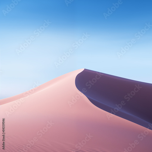 Beautiful Desert Sand Dunes Under Clear Blue Sky, Natural Landscape, HD Image