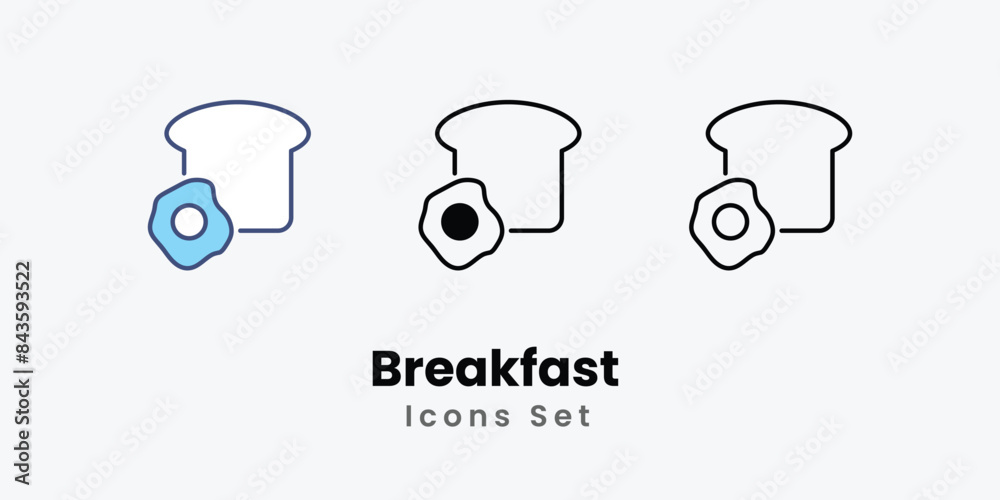 Breakfast icons vector set stock illustration. Breakfast icons vector set stock illustration.