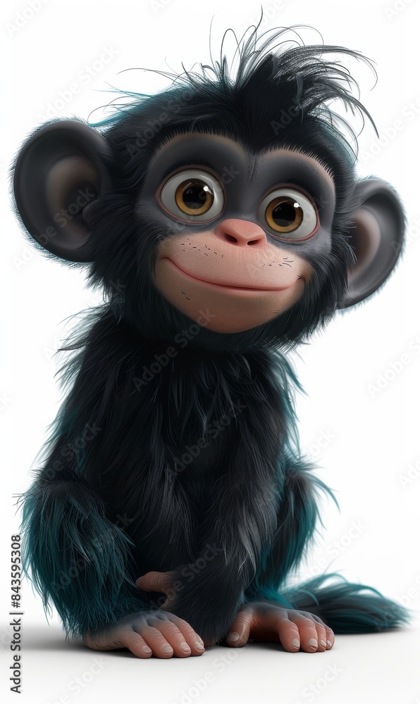 A cute monkey with a big smile on its face A cute monkey with a big smile on its face