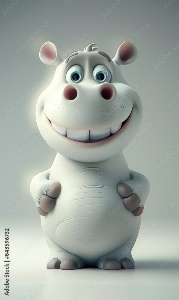 A cartoonish white elephant with a big smile on its face A cartoonish white elephant with a big smile on its face