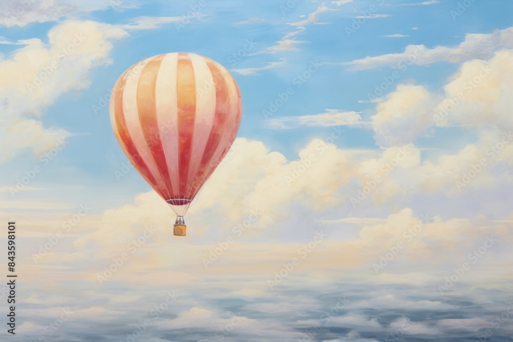 Fototapeta premium Close up on pale balloon aircraft vehicle cloud.