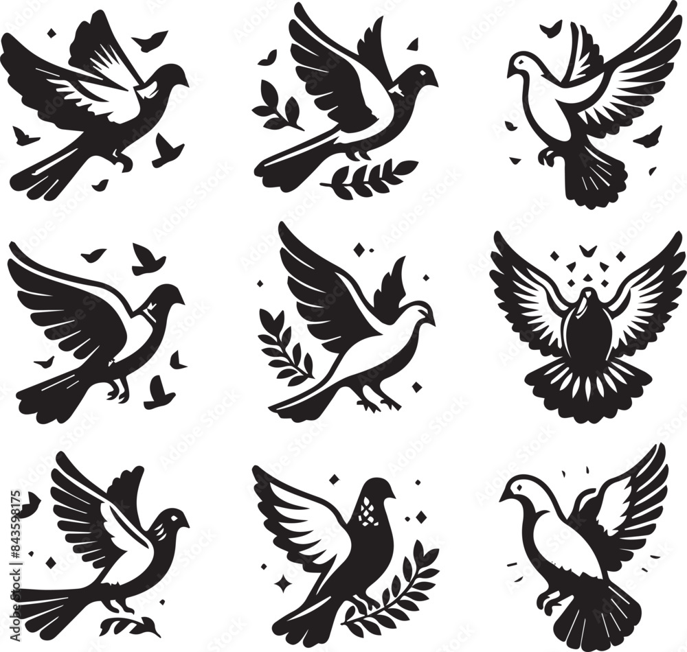 set of birds set of birds