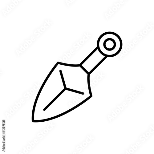 Kunai outline icons, minimalist vector illustration ,simple transparent graphic element .Isolated on white background