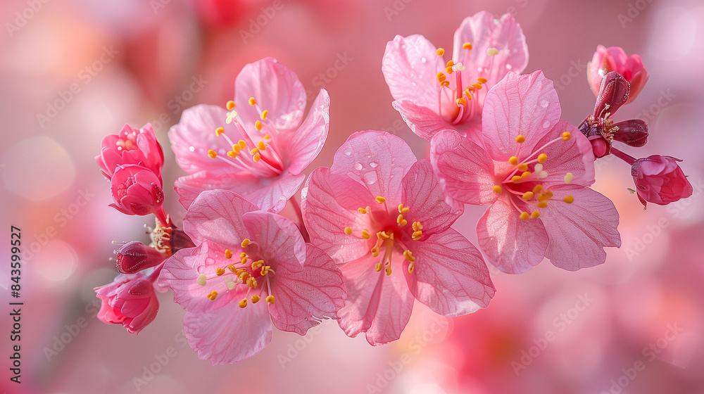 Pink Cherry Blossoms in Bloom