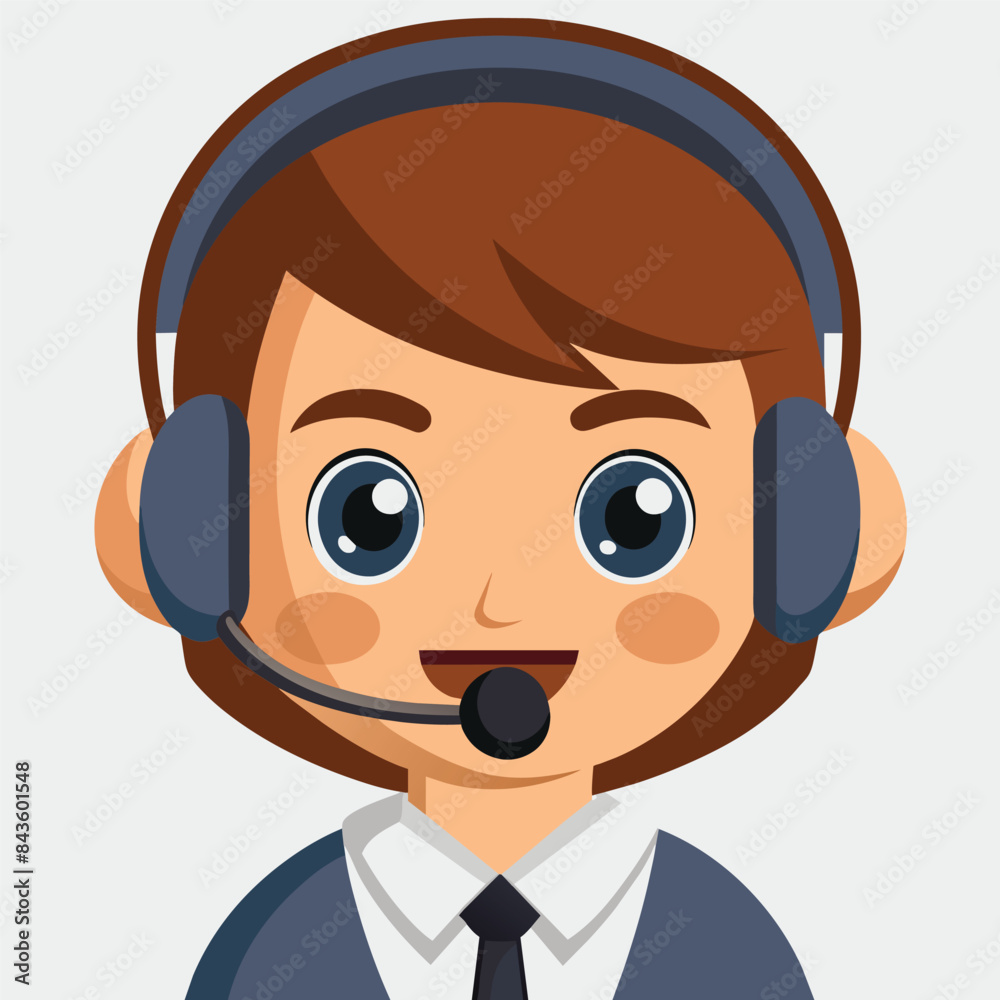 Office operator with headset talking with clients. Customer service, call center, hotline Office operator with headset talking with clients. Customer service, call center, hotline