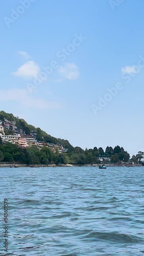 Nainital lake in afternoon, vertical video, naini lake in Uttarakhand photo